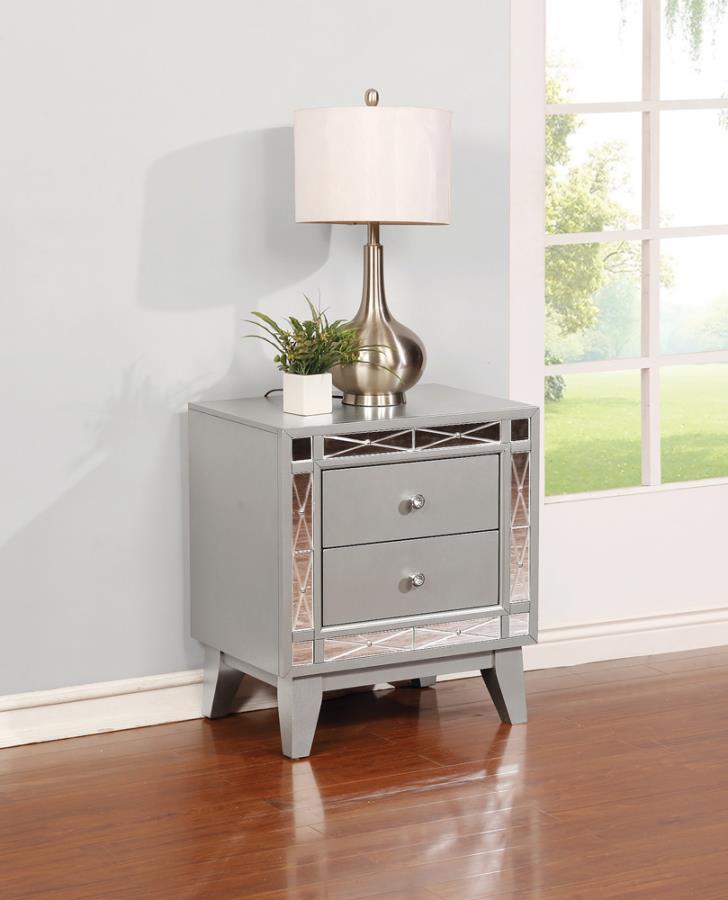 Leighton - Nightstand - Silver