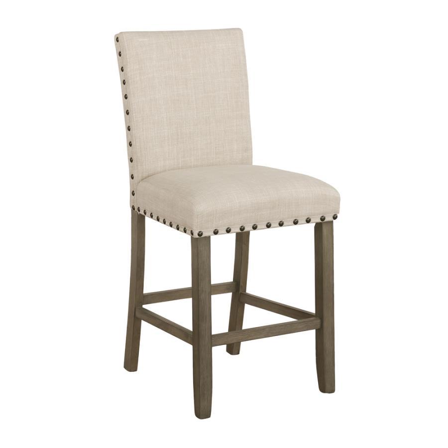 Ralland - Upholstered Counter Height Stools With Nailhead Trim (Set of 2) - Beige