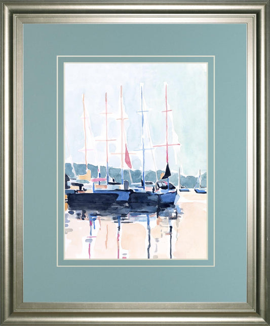 Watercolor Boat Club I By Emma Scarvey 34x40 - Beige