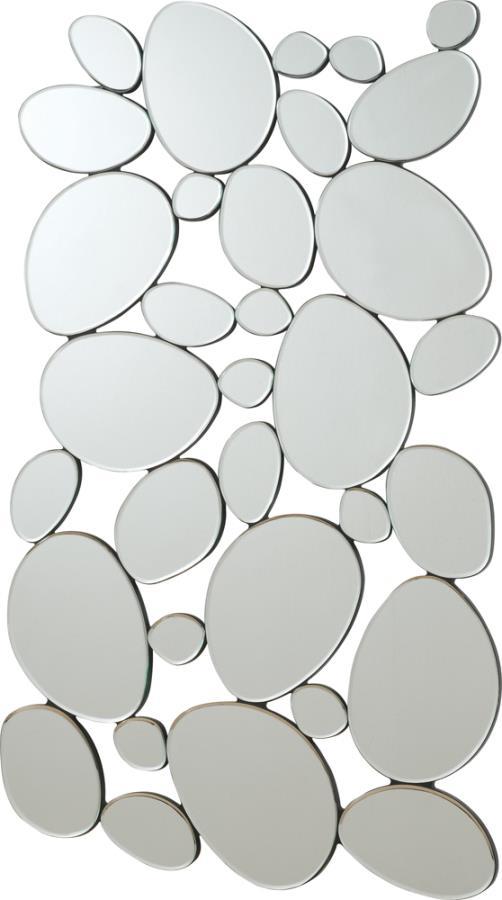 Topher - Pebble-Shaped Decorative Mirror - Pearl Silver