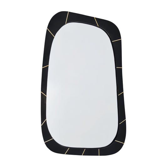 Resin Brass Inlay Mirror 36 x 21'' - Black