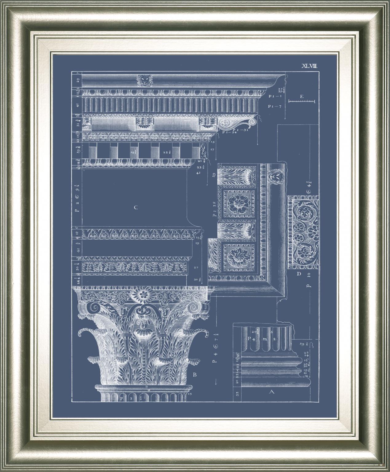 Column & Cornice Blueprint III By Vision Studio 22x26 - Blue