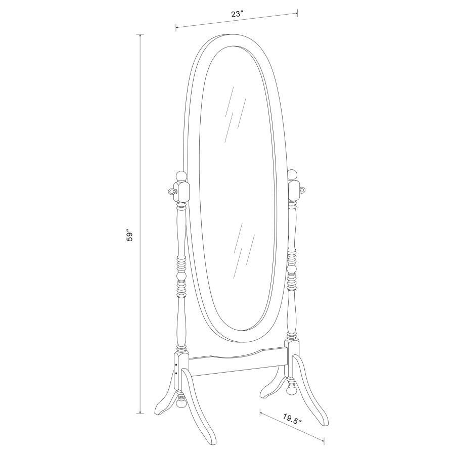 Coaster - Oval Cheval Mirror