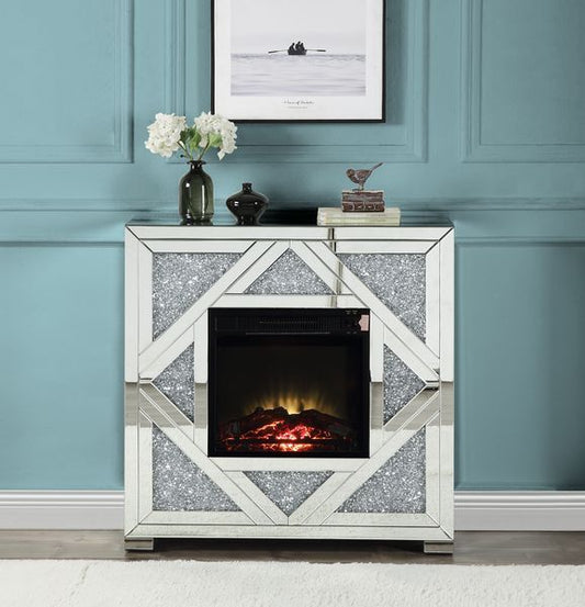 Noralie - Fireplace - Mirrored & Faux Diamonds - 38"