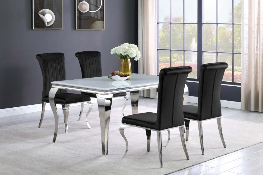 Carone - 5 Piece Dining Room Set - White