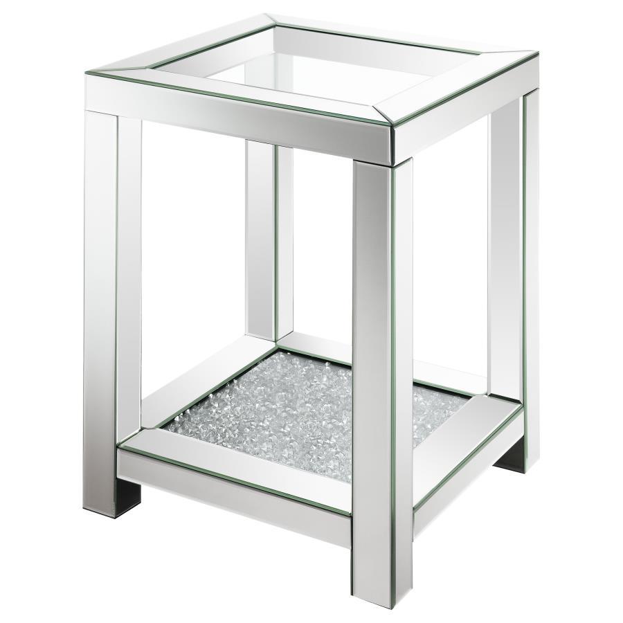 Valentina - Square End Table - Pearl Silver