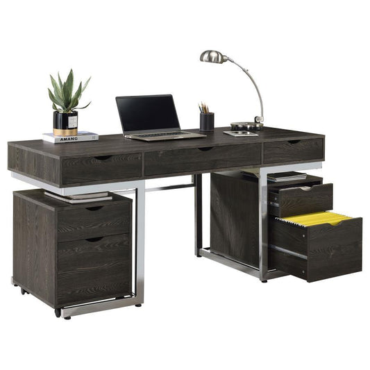 Noorvik - 3 Piece Writing Desk Set - Brown