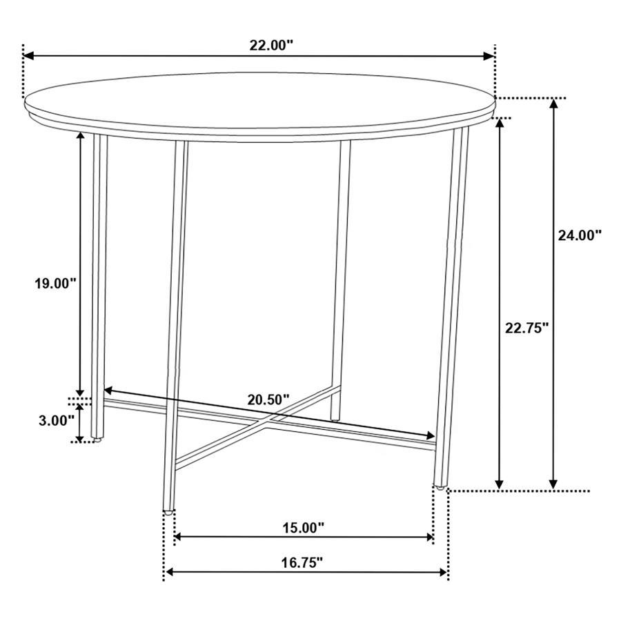 Ellison - Round X-cross End Table - White