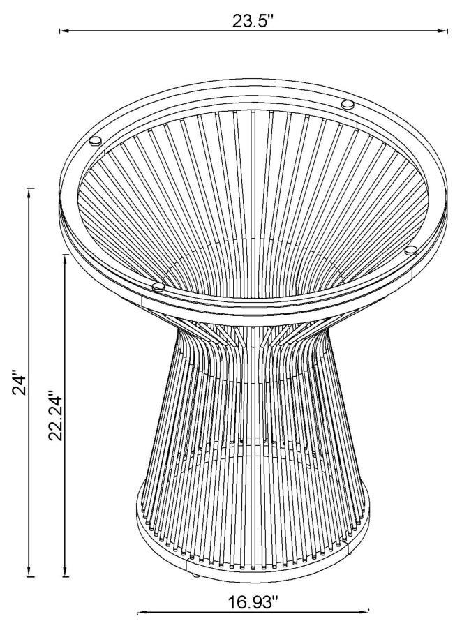 Mandy - Round Glass Top End Table - Pearl Silver