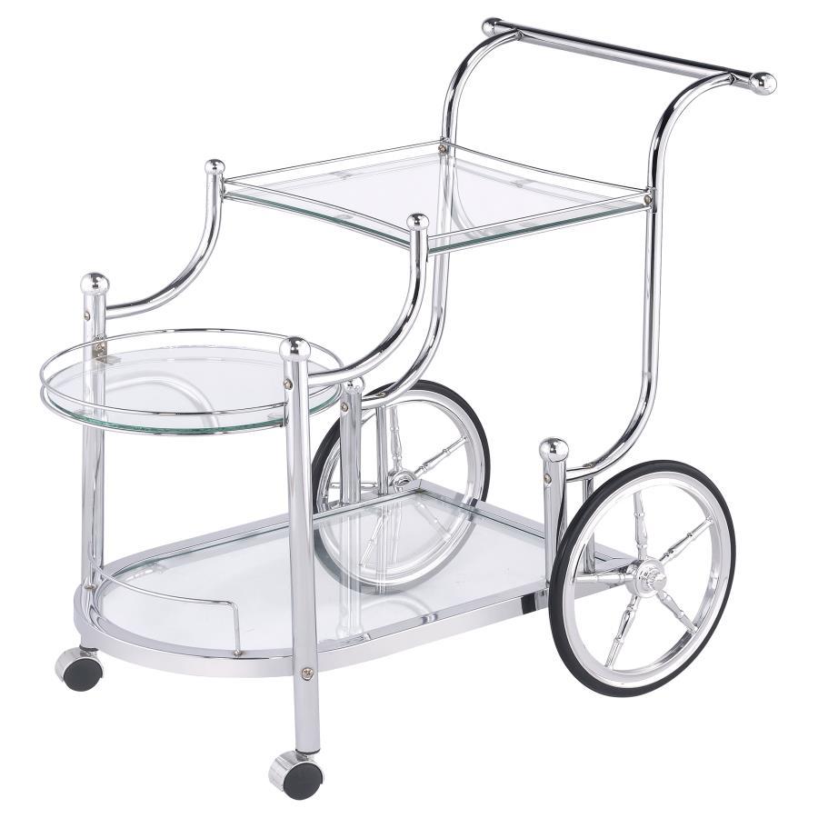 Sarandon - 3-tier Serving Cart - Pearl Silver