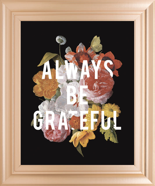 Floral Sentiment I Black By Wild Apple Portfolio - Framed Print Wall Art