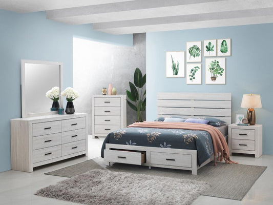 Brantford - 4 Piece Eastern King Storage Bedroom Set - White