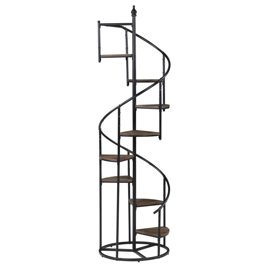 Roseglen - 8-Shelf Staircase Bookcase - Black