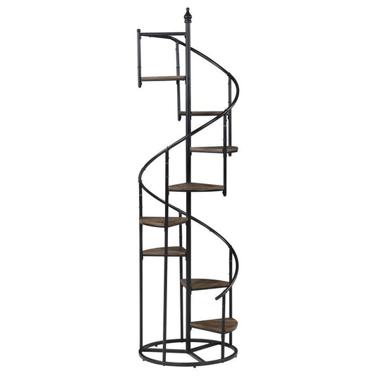 Roseglen - 8-Shelf Staircase Bookcase - Black