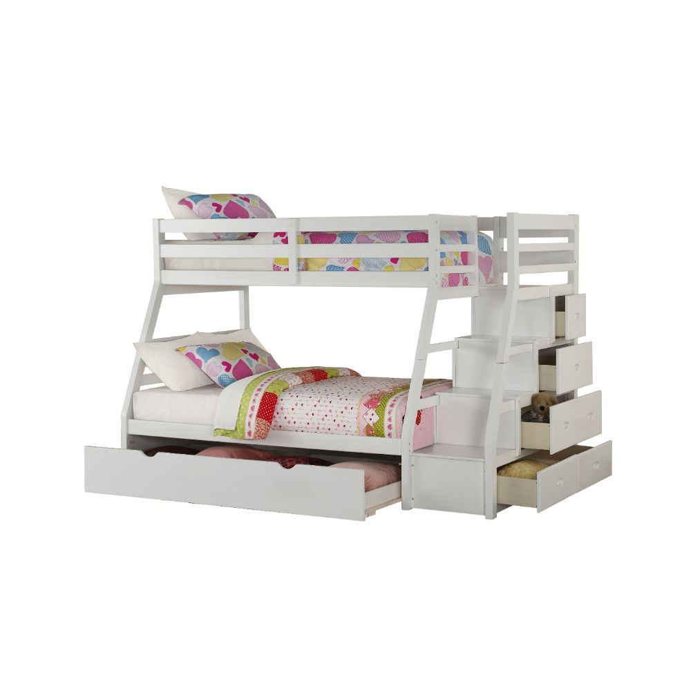 Jason - Twin Over Full Bunk Bed - White - 65"