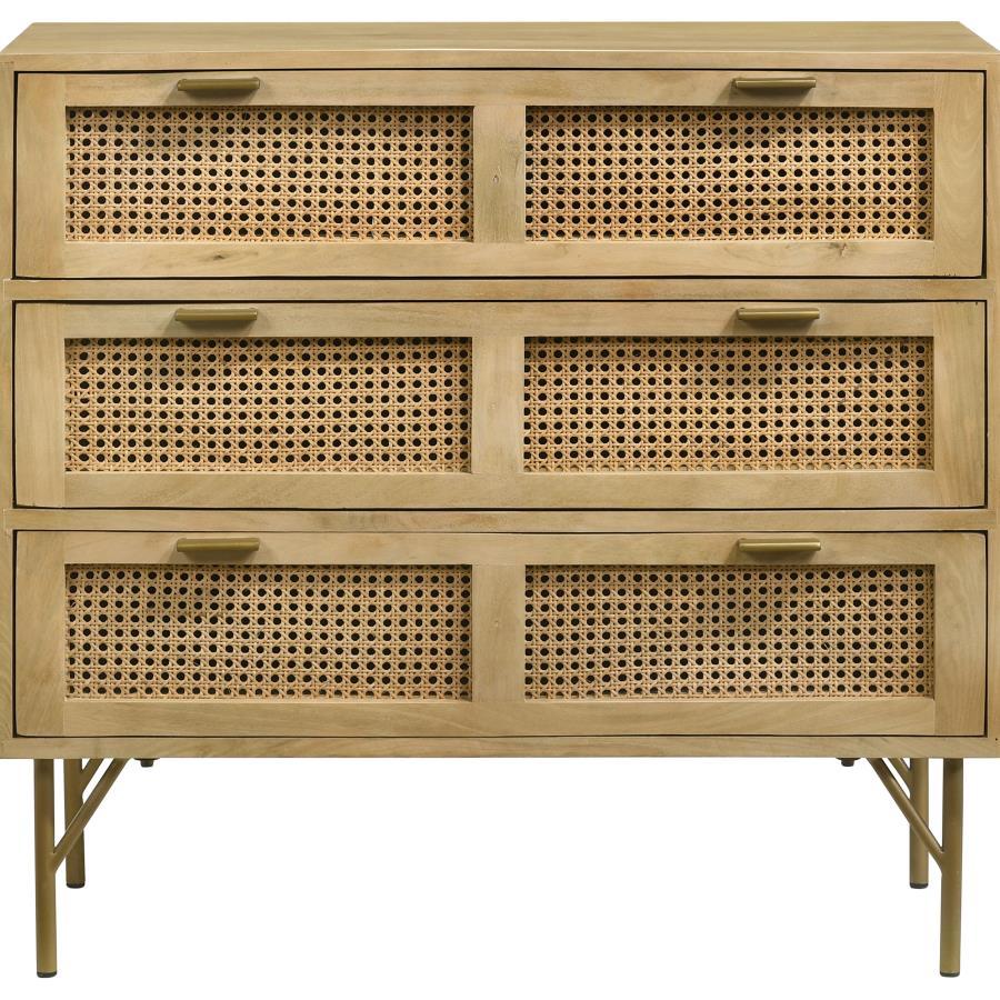 Zamora - 3-Drawer Accent Cabinet - Light Brown