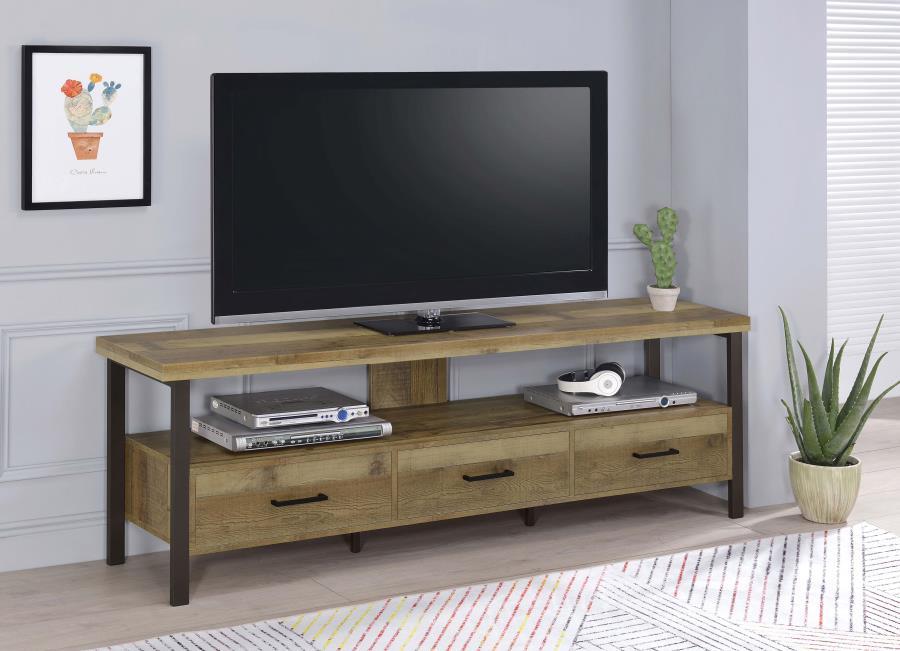 Coaster - 3-drawer Weathered Pine TV Console