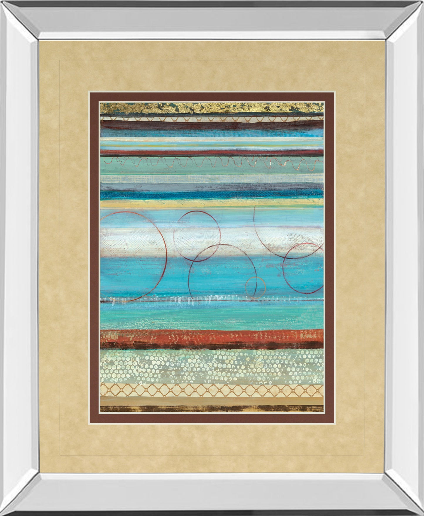 Strata I By Tava Studios - Mirror Framed Print Wall Art - Blue