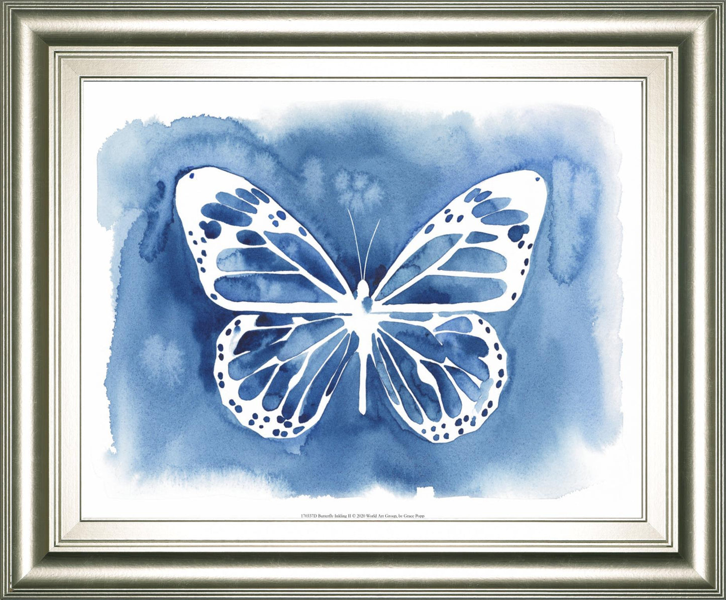 Butterfly Inkling II By Grace Popp 22x26 - Blue