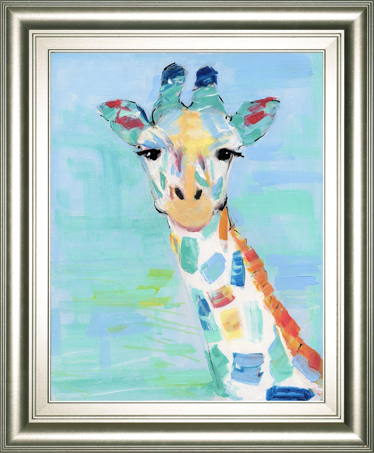 Cool Giraffe By Sally Swatland 22x26 - Light Blue