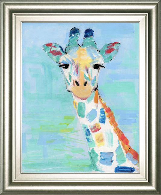 Cool Giraffe By Sally Swatland 22x26 - Light Blue