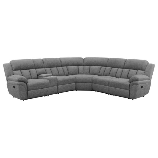 Bahrain - 6-piece Upholstered Motion Sectional - Gray