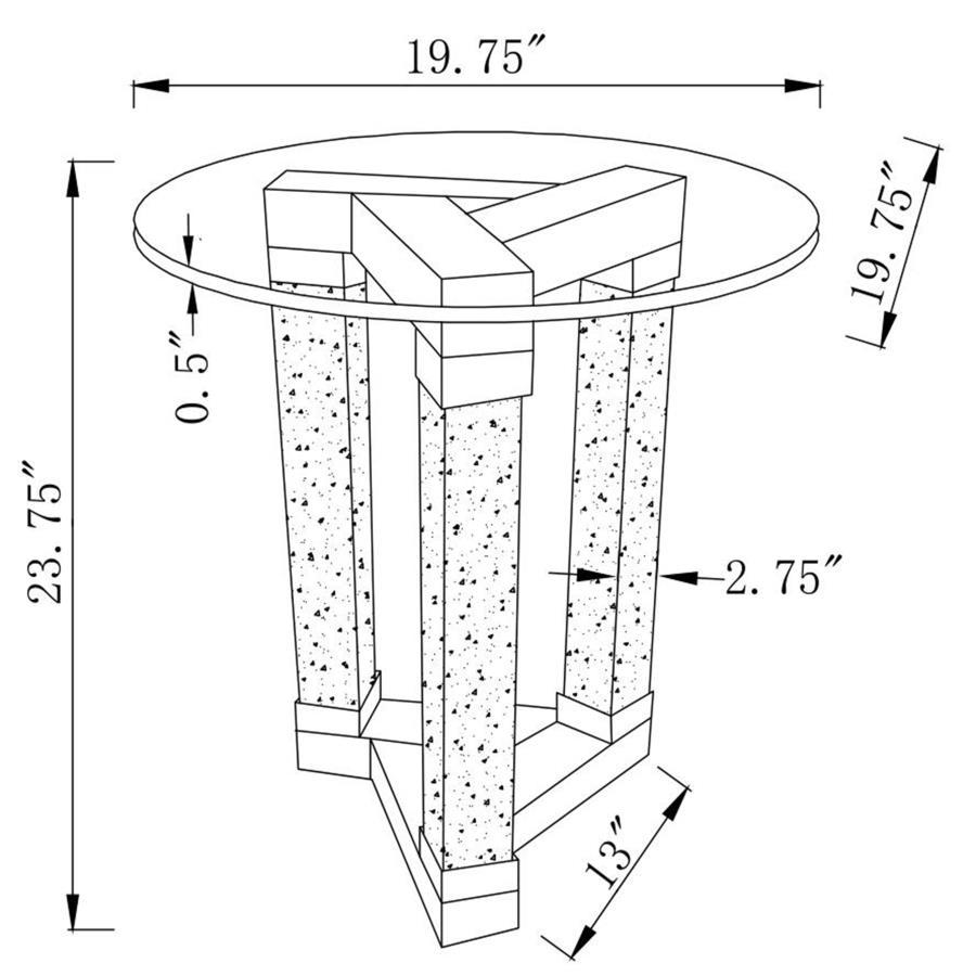 Octave - End Table - Pearl Silver