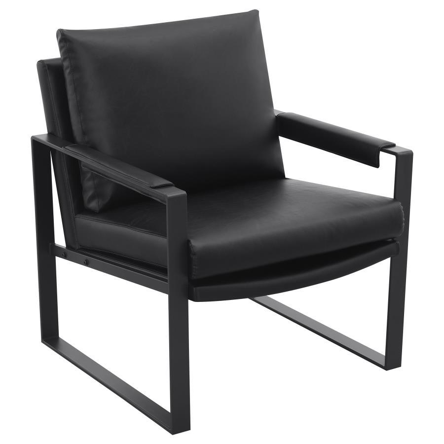 Accent Chair - Black - Faux Leather