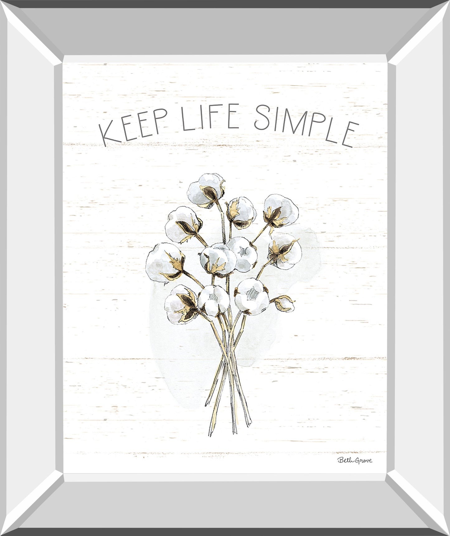 Farmhouse Cotton IV By Beth Grove - Mirror Framed Print Wall Art