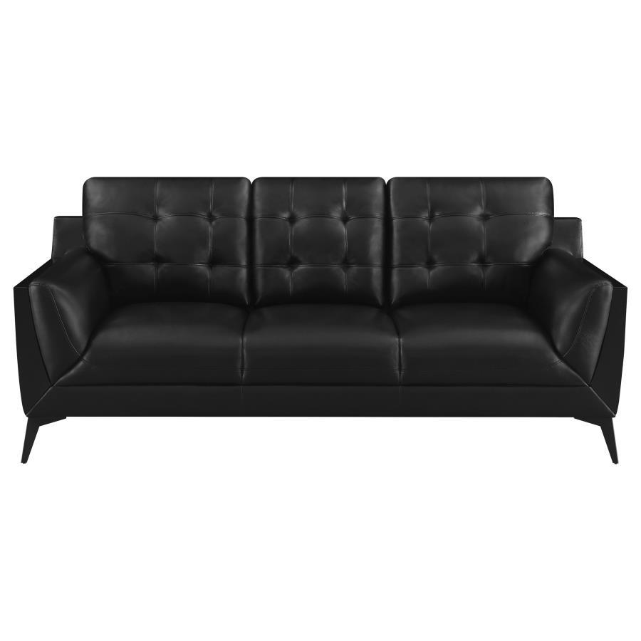 Moira - 2 Piece Living Room Set (Sofa And Loveseat) - Black