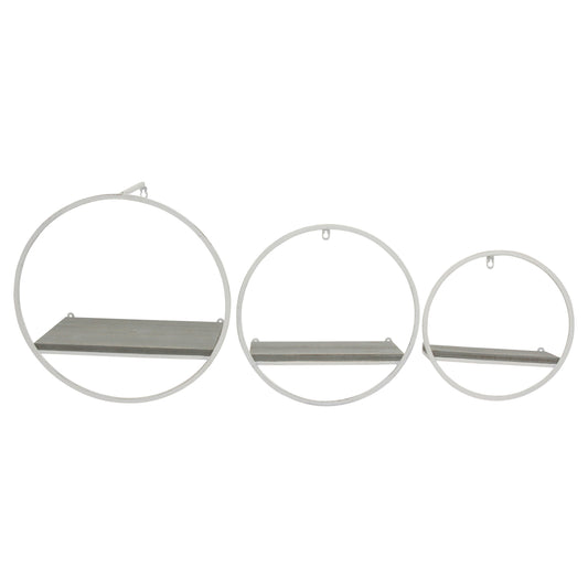 Wall Shelves (Set of 3) - Gray / White