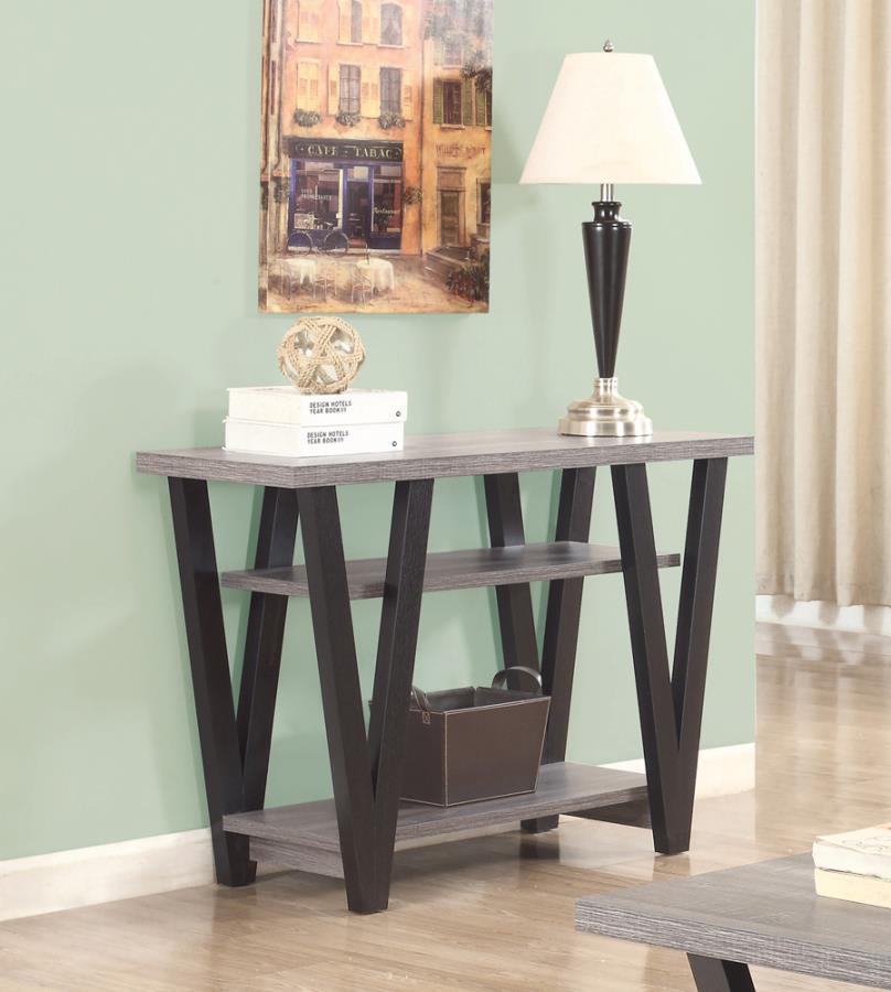 Stevens - V-shaped Sofa Table - Black