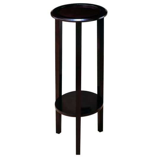 Kirk - Round Accent Table With Bottom Shelf - Black