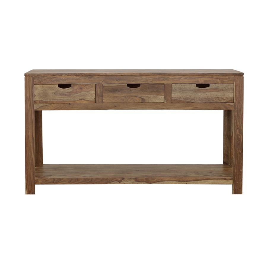 Esther - 3-Drawer Storage Console Table - Light Brown