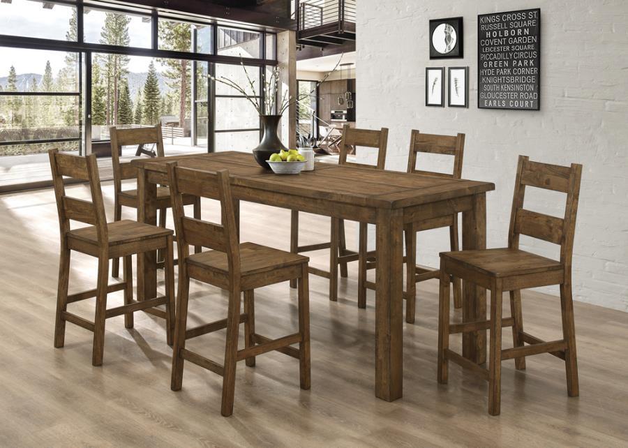 Coleman - 5 Piece Counter Height Dining Set - Brown