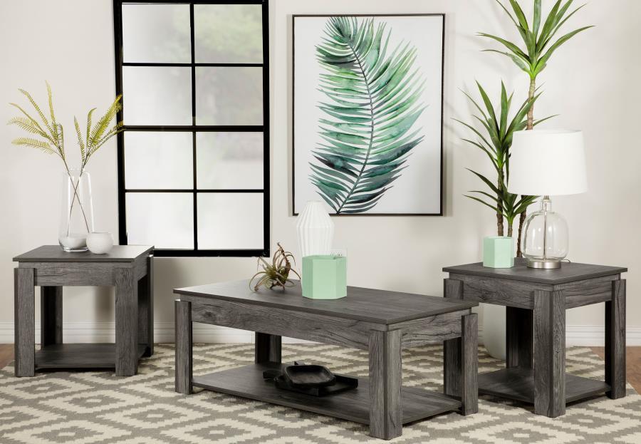 Donal - 3-piece Rectangular Occasional Table Set - Gray