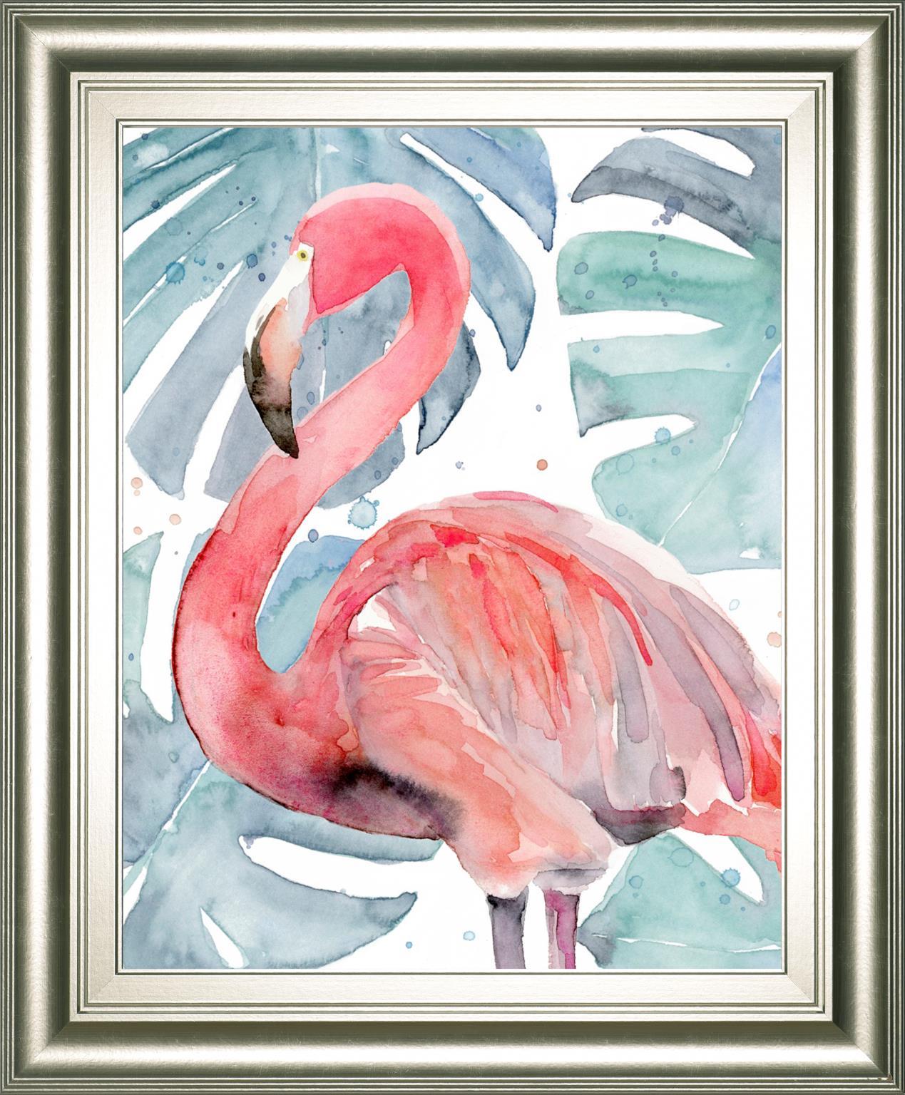 Flamingo Splash II By Annie Warren 22x26 - Pink