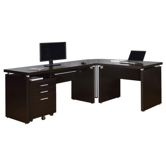 Skylar - 4 Piece Desk Set - Dark Brown