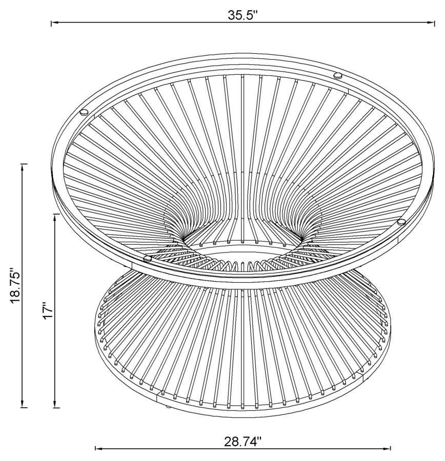 Mandy - Round Glass Top Coffee Table - Pearl Silver