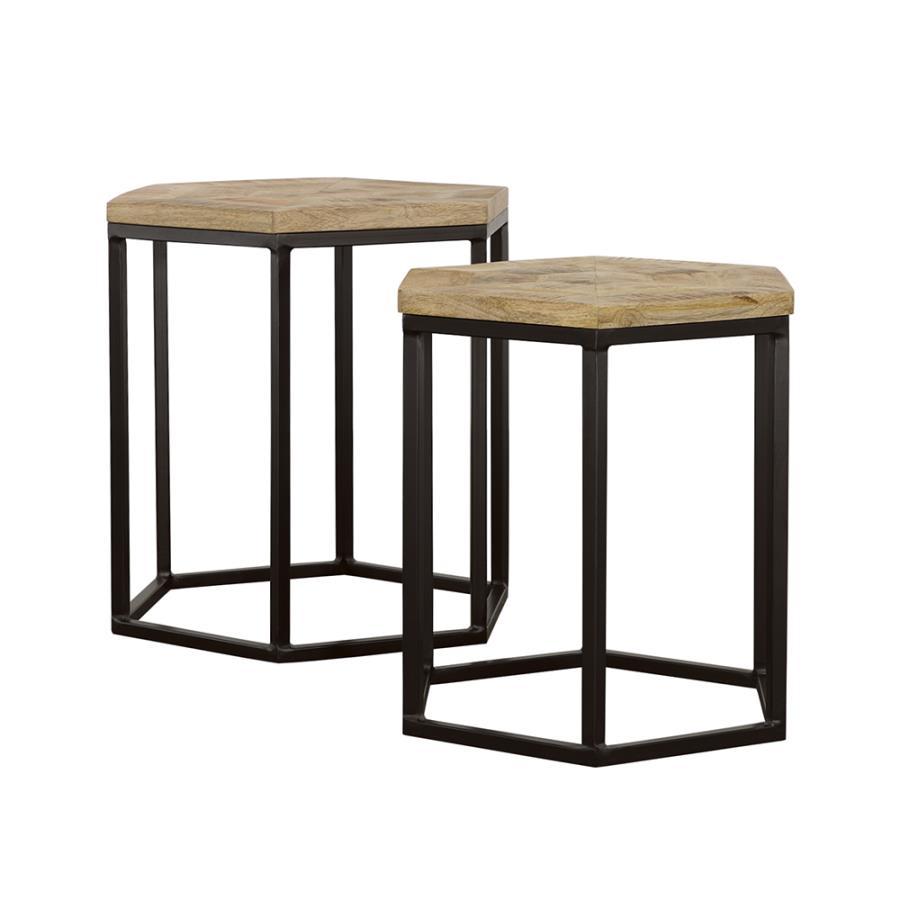 Adger - 2-Piece Hexagon Nesting Tables - Light Brown