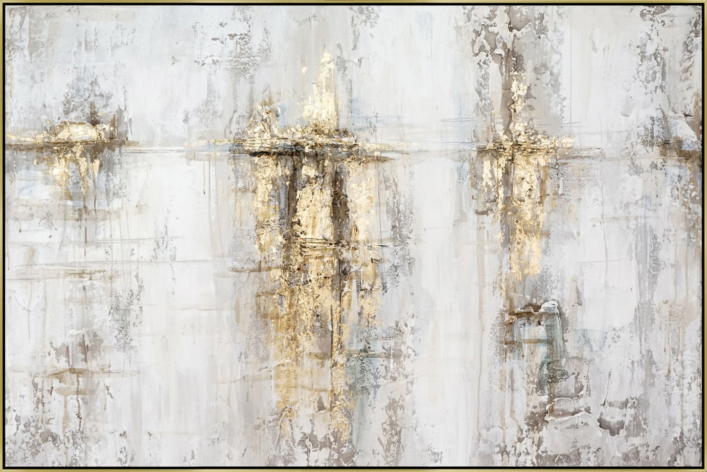 Hand Painted Textured Canvas With Foil In Magic Frame 32 x 47