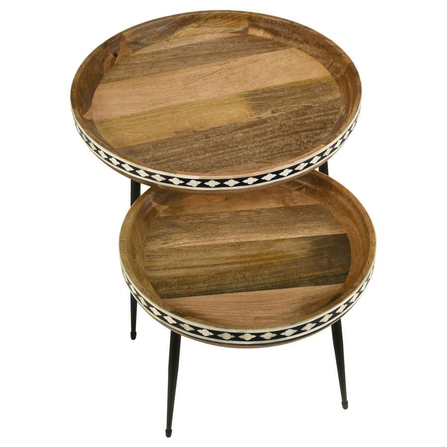 2 Pieces Nesting Tables - Natural / Black