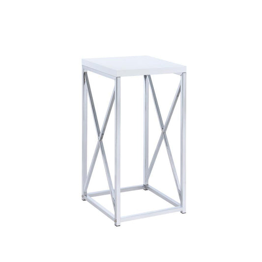 Edmund - Accent Table With X-cross - White