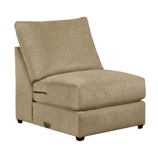 Vassenia - Armless Chair - 2-Tone Latte Chenille