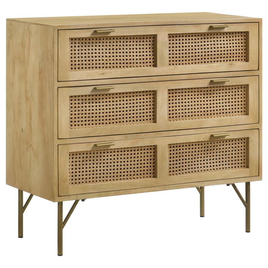 Zamora - 3-Drawer Accent Cabinet - Light Brown