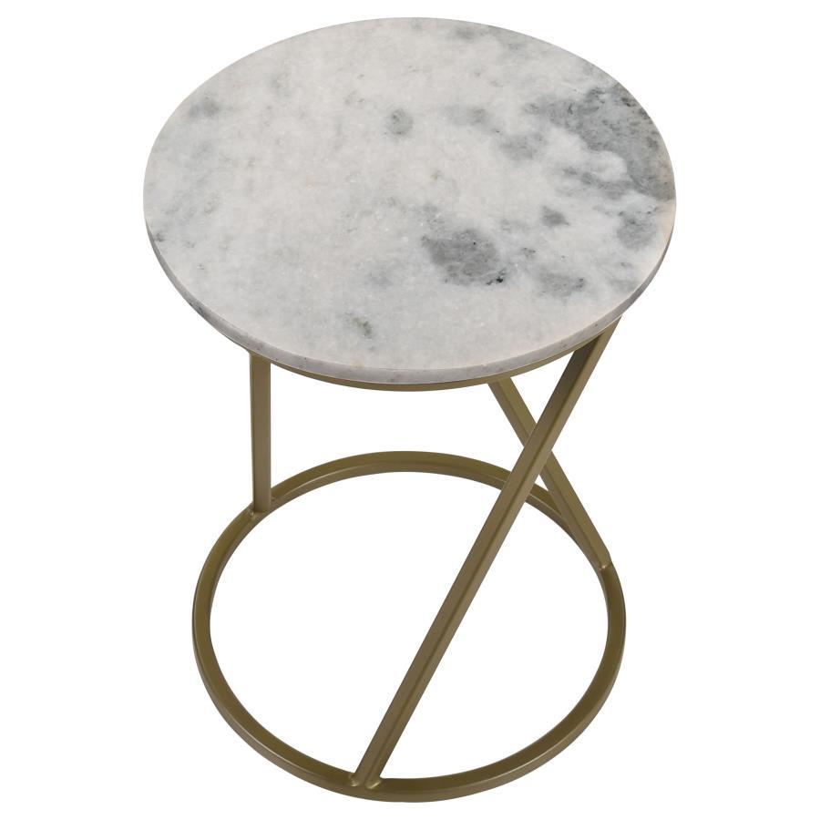 Malthe - Round Accent Table - White
