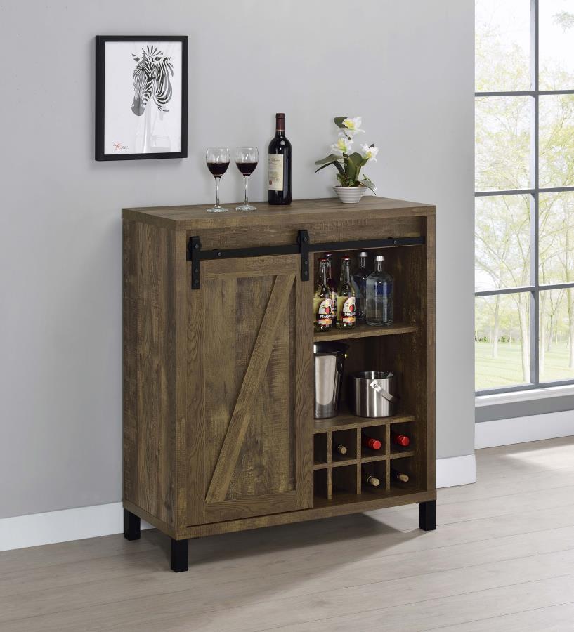 Arlington - Bar Cabinet With Sliding Door - Light Brown