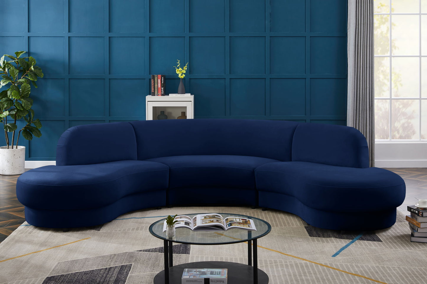 Rosa Velvet Modular 3 piece Sectional