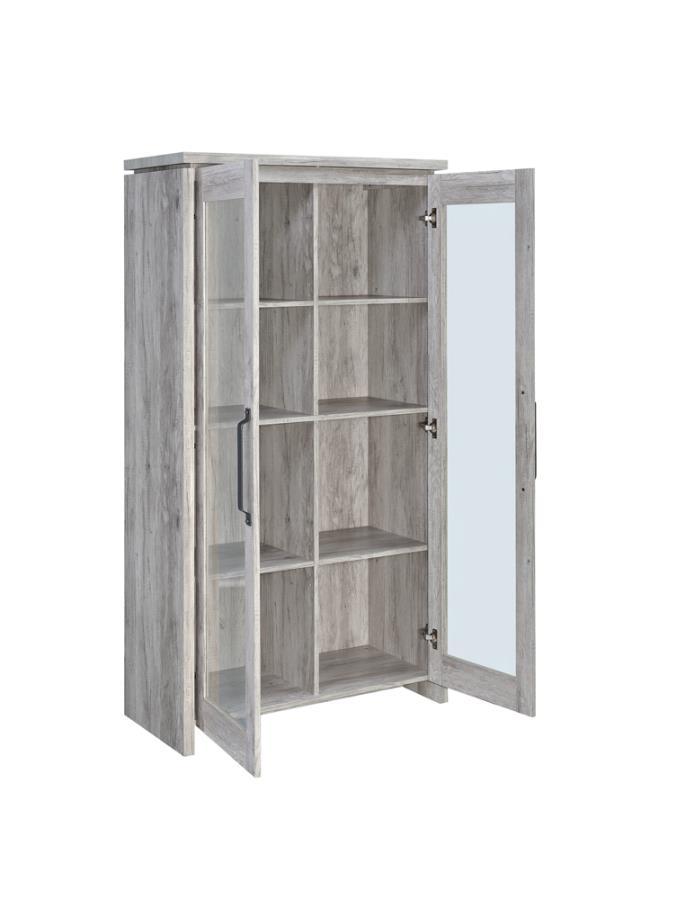 Alejo - 2-Door Tall Cabinet - Pearl Silver