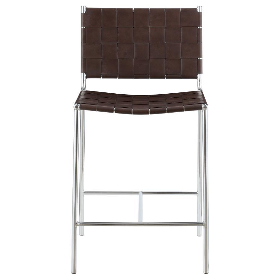 Adelaide - Upholstered Counter Height Stool With Open Back - Brown